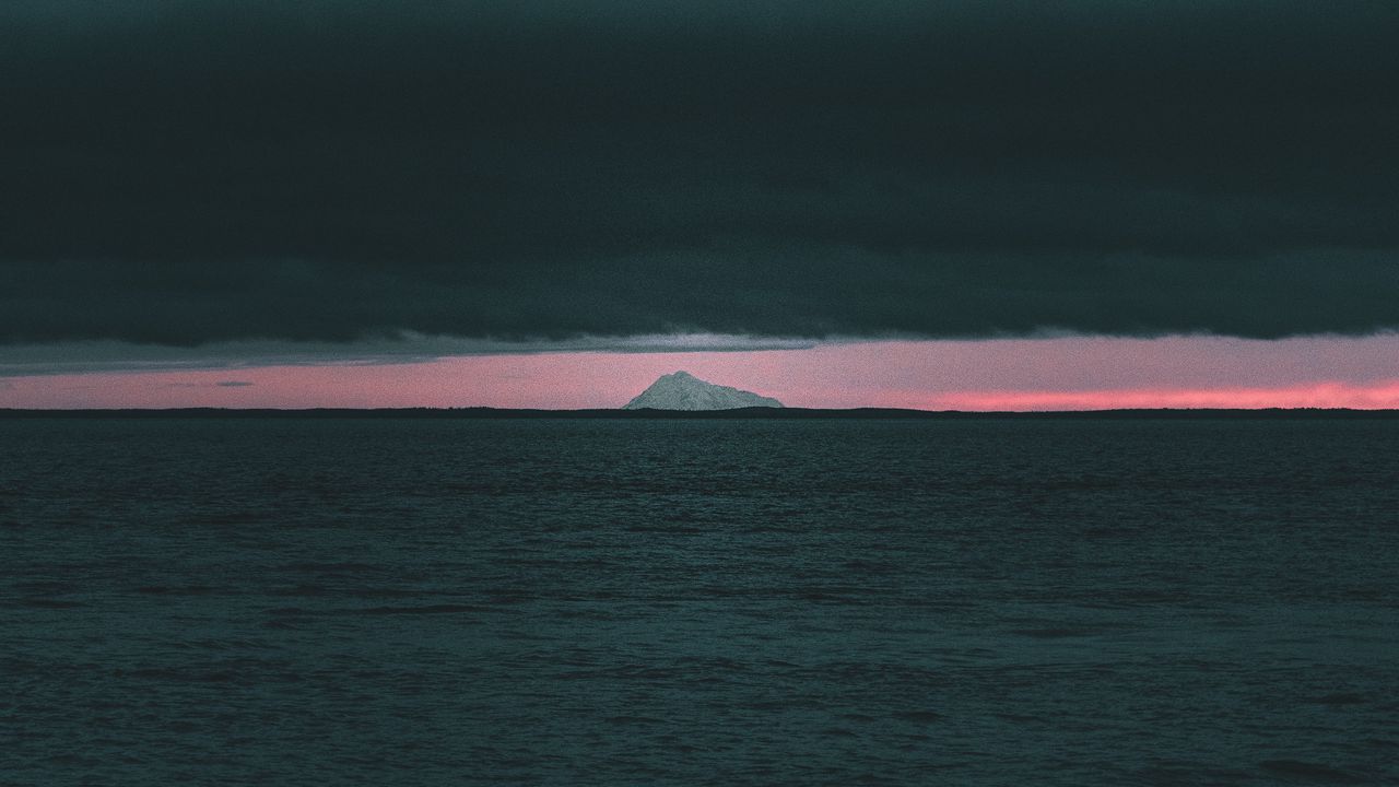 Wallpaper sea, water, clouds, horizon, dusk