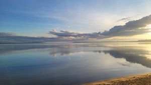 Preview wallpaper sea, water, clouds, reflection, twilight