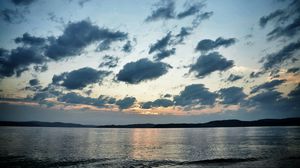 Preview wallpaper sea, water, clouds, landscape, twilight