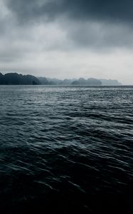 Preview wallpaper sea, water, fog, clouds, gloomy