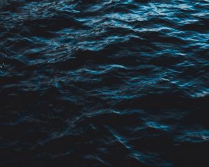 Preview wallpaper sea, water, ripples, waves, dark, surface