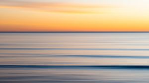 Preview wallpaper sea, water, sky, horizon, long exposure, blur