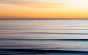 Preview wallpaper sea, water, sky, horizon, long exposure, blur