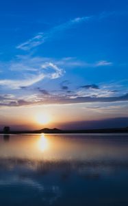 Preview wallpaper sea, water, sun, reflection, twilight