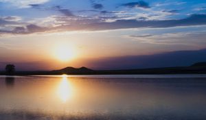 Preview wallpaper sea, water, sun, reflection, twilight