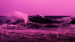 Preview wallpaper sea, water, waves, pink
