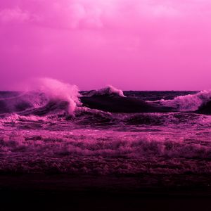 Preview wallpaper sea, water, waves, pink