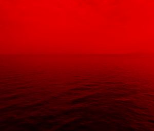 Preview wallpaper sea, water, waves, fog, red
