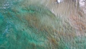 Preview wallpaper sea, water, waves, blue, aerial view