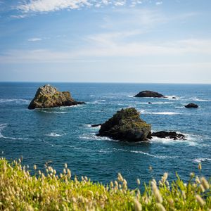 Preview wallpaper sea, water, waves, rocks, nature, landscape