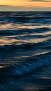 Preview wallpaper sea, water, waves, sunset