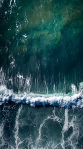 Preview wallpaper sea, wave, aerial view, water, surf