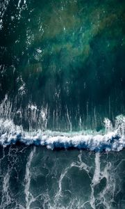 Preview wallpaper sea, wave, aerial view, water, surf