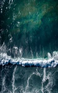 Preview wallpaper sea, wave, aerial view, water, surf