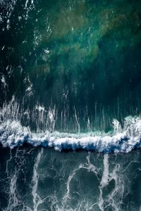 Preview wallpaper sea, wave, aerial view, water, surf