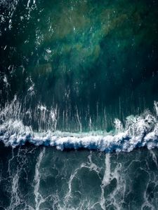 Preview wallpaper sea, wave, aerial view, water, surf