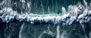 Preview wallpaper sea, wave, aerial view, water, surf