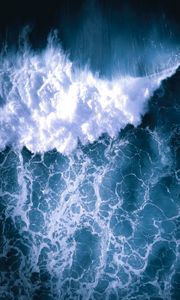 Preview wallpaper sea, wave, aerial view, water