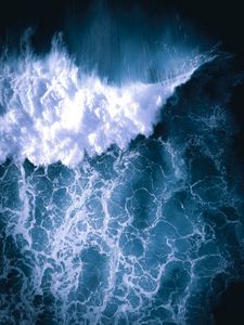 Preview wallpaper sea, wave, aerial view, water