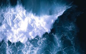 Preview wallpaper sea, wave, aerial view, water
