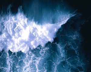 Preview wallpaper sea, wave, aerial view, water