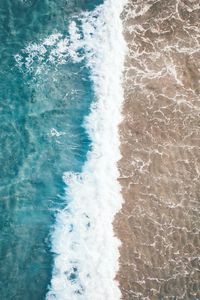 Preview wallpaper sea, wave, aerial view, water, sand
