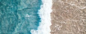 Preview wallpaper sea, wave, aerial view, water, sand