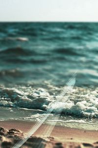 Preview wallpaper sea, wave, foam, sand, macro, summer