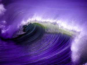 Preview wallpaper sea, wave, nature, purple
