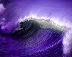 Preview wallpaper sea, wave, nature, purple