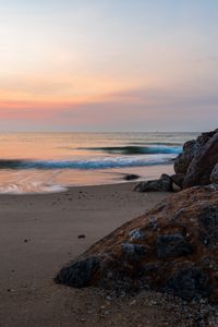 Preview wallpaper sea, wave, shore, sand, stones