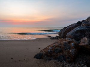 Preview wallpaper sea, wave, shore, sand, stones