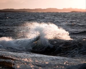 Preview wallpaper sea, wave, spray, drops, water