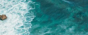 Preview wallpaper sea, wave, surface, water, blue, turquoise