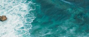 Preview wallpaper sea, wave, surface, water, blue, turquoise