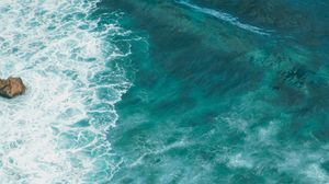 Preview wallpaper sea, wave, surface, water, blue, turquoise