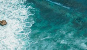 Preview wallpaper sea, wave, surface, water, blue, turquoise