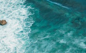 Preview wallpaper sea, wave, surface, water, blue, turquoise