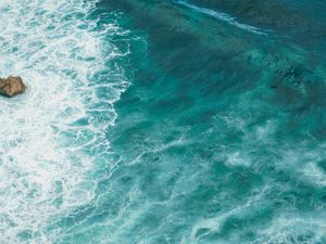 Preview wallpaper sea, wave, surface, water, blue, turquoise