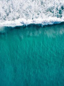Preview wallpaper sea, wave, water, aerial view