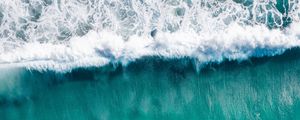 Preview wallpaper sea, wave, water, aerial view