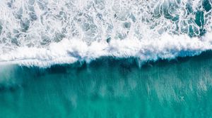Preview wallpaper sea, wave, water, aerial view