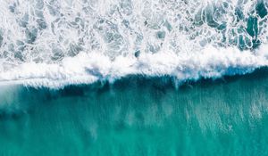 Preview wallpaper sea, wave, water, aerial view