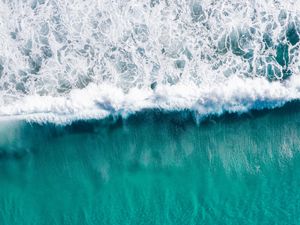 Preview wallpaper sea, wave, water, aerial view