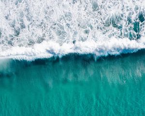 Preview wallpaper sea, wave, water, aerial view