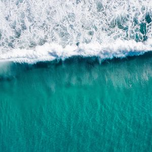 Preview wallpaper sea, wave, water, aerial view