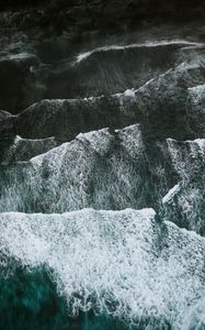 Preview wallpaper sea, waves, aerial view, water, surface