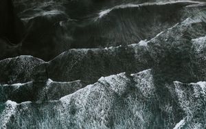 Preview wallpaper sea, waves, aerial view, water, surface