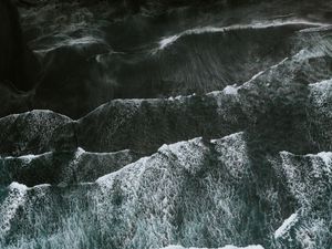 Preview wallpaper sea, waves, aerial view, water, surface