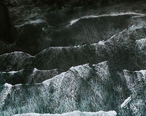 Preview wallpaper sea, waves, aerial view, water, surface